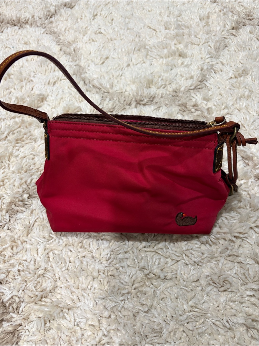 Dooney & Bourke Crimson Nylon mini bag with Leather strap